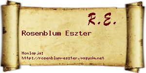 Rosenblum Eszter névjegykártya